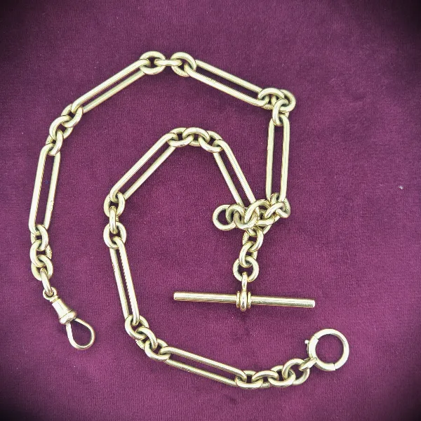 divine-antique-yellow-gold-18ct-albert-chain -necklaces