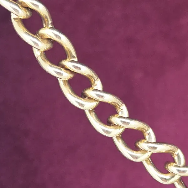 Vintage 9ct Rose Gold Double Swivel Albert Chain- Magnified 