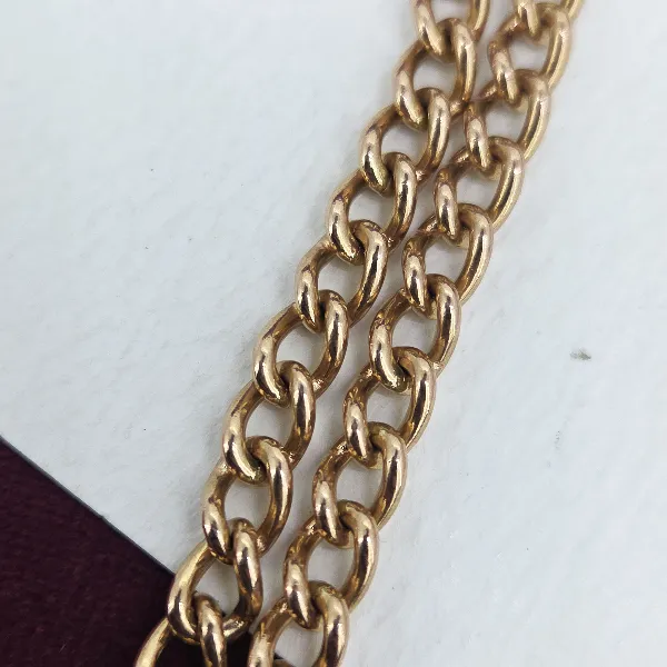 Vintage 9ct Rose Gold Double Swivel Albert Chain-Original 