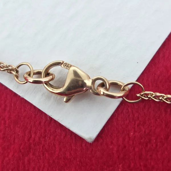18ct Rose Gold Diamond Scatter Pendant- Magnified 