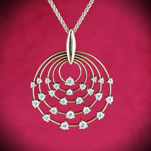 18ct Rose Gold Diamond Scatter Pendant