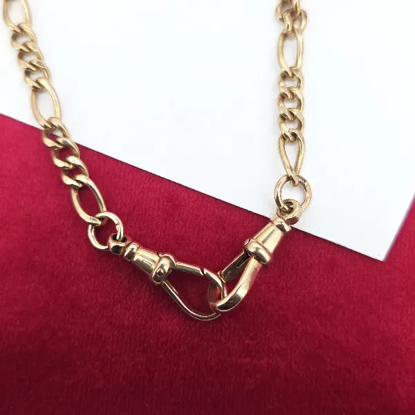 Vintage 9ct Yellow Gold Figaro T-Bar Necklace-figaro-albert-with-tbar-in-yellow-gold.webp