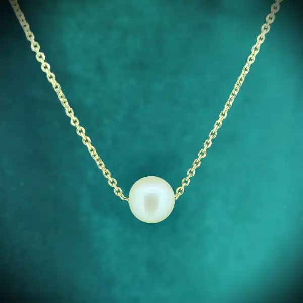  Thumbnail of 14ct Gold and Floating Pearl Necklace