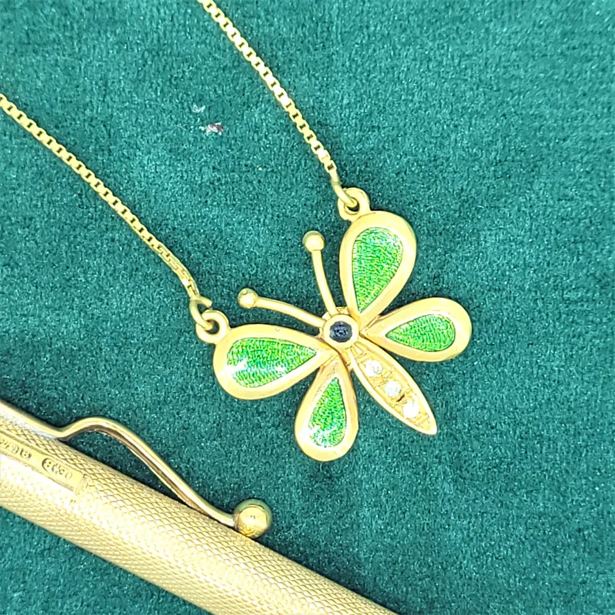 Enamel & Diamond Butterfly Necklace-gold-butterfly-pendant.webp