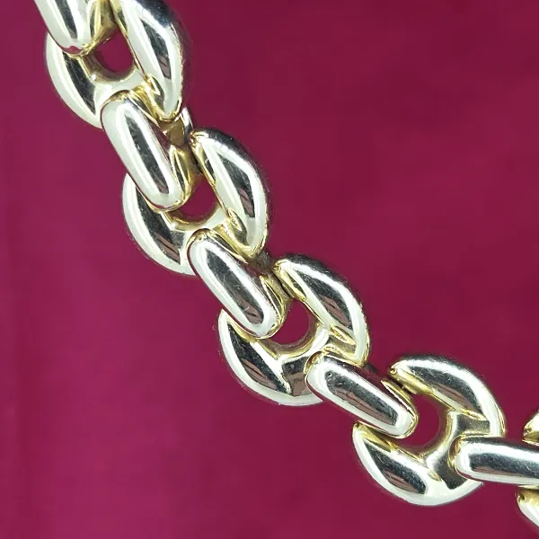 Heavy 18ct Gold Fancy Mariner Link Necklace- Reverse Angle 