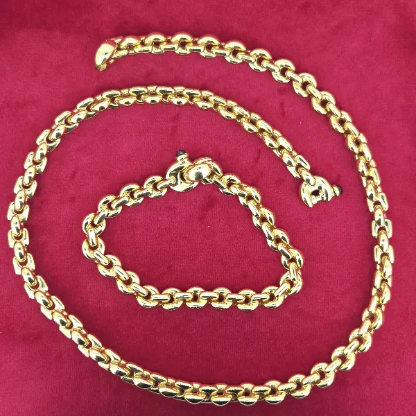 Heavy 18ct Gold Fancy Mariner Link Necklace-Small 
