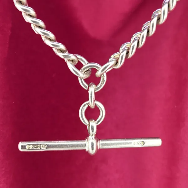 Heavyweight 9ct Rose Gold Graduated Antique Albert Chain- Close Up 