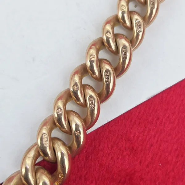 Heavyweight 9ct Rose Gold Graduated Antique Albert Chain-Original 