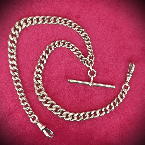 Heavyweight 9ct Rose Gold Graduated Antique Albert Chain