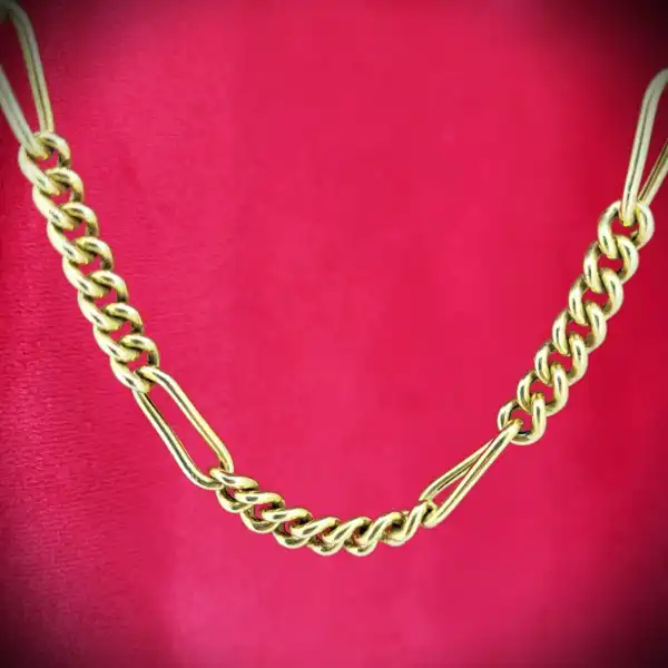  Thumbnail of Hollow 9ct Yellow Gold Figaro Style  24" Necklace