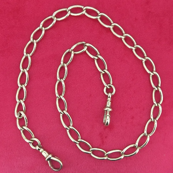 Loose Link Rose Gold Antique Albert Chain- Side View 