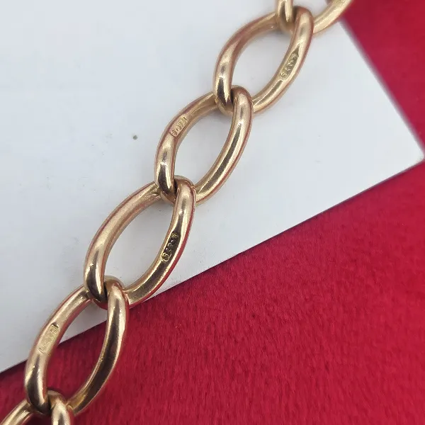 Loose Link Rose Gold Antique Albert Chain- Crown View 