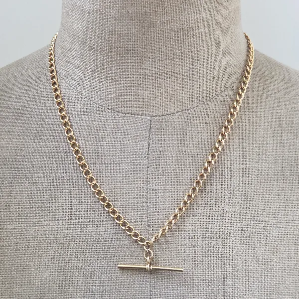 Vintage Curb Chain with T-Bar-open-curb-link-vintage-albert-with-tbar.webp