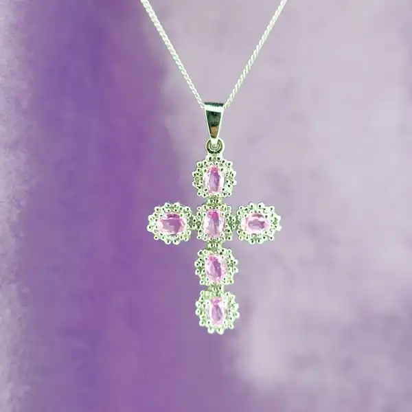 18ct White Gold Pink Sapphire & Diamond Cross-pink-sapphire-and-diamond-cross.webp