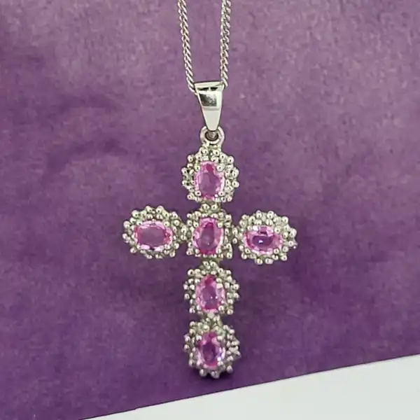 18ct White Gold Pink Sapphire & Diamond Cross-pink-sapphire-and-diamond-cross.webp