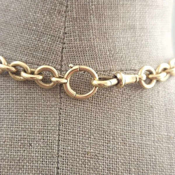 Divine Antique Yellow Gold 18ct Albert Chain with 18ct Fob Pendant-| De Bruns 