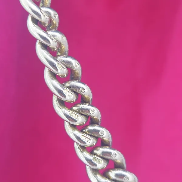 Heavy 9ct Gold Gradated Albert Necklace with T-Bar-rose-gold-albert-chai-with-engraved-tbar-extra-links.webp