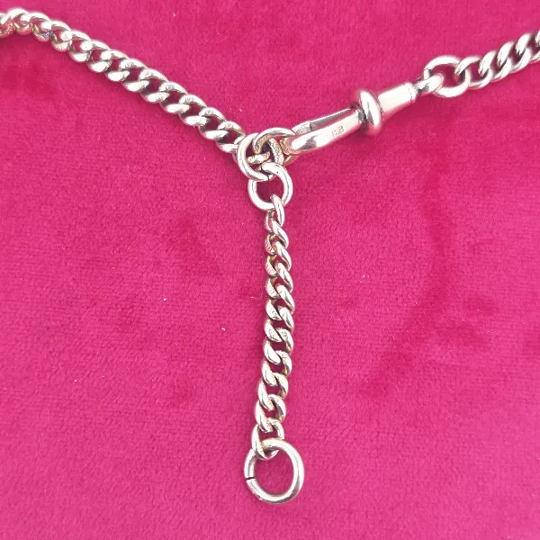 Heavy 9ct Gold Gradated Albert Necklace with T-Bar-rose-gold-albert-chai-with-engraved-tbar-extra-links.webp