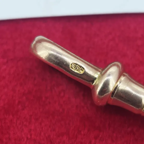 Antique Rose Gold Albert Chain with Rollerball Link & T-Bar-Top Left View 