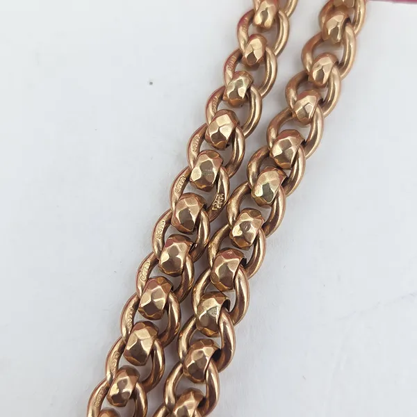 Antique Rose Gold Albert Chain with Rollerball Link & T-Bar-Original 