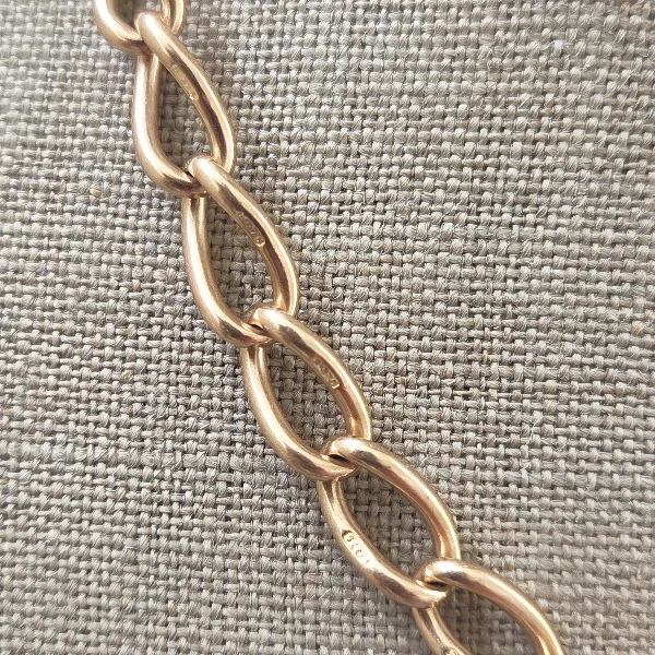 Loose Link Rose Gold Antique Albert Chain with Detachable T-Bar-Upside Down 