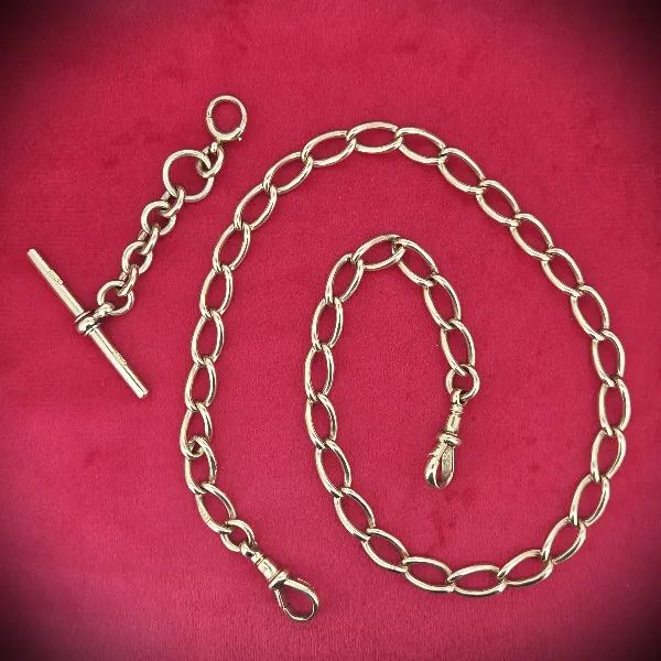 rose-gold-antique-albert-chain-detachable-t-bar -necklaces