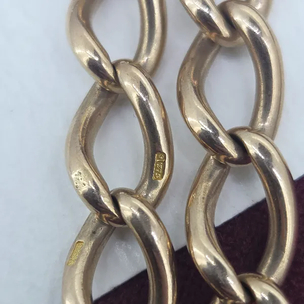 Loose Link Rose Gold Antique Albert Chain with Removeable T-Bar & Medal-Small 