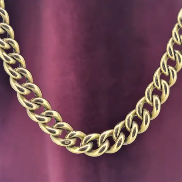 9ct Rose Gold Graduated Curb Chain-rose-gold-rounded-curb-necklace.webp