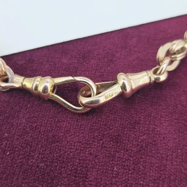 9ct Rose Gold Trombone and Rope Link Albert Chain-rose-gold-trombone-and-rope-link-albert-chain.webp