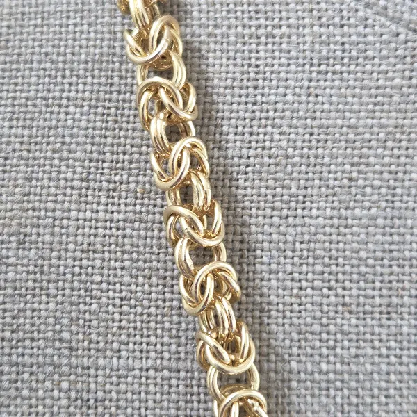 Vintage 9ct Gold Graduated Byzantine Necklace-Original 