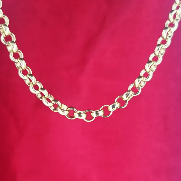 Vintage 9ct Yellow Gold Belcher Necklace- Close Up 