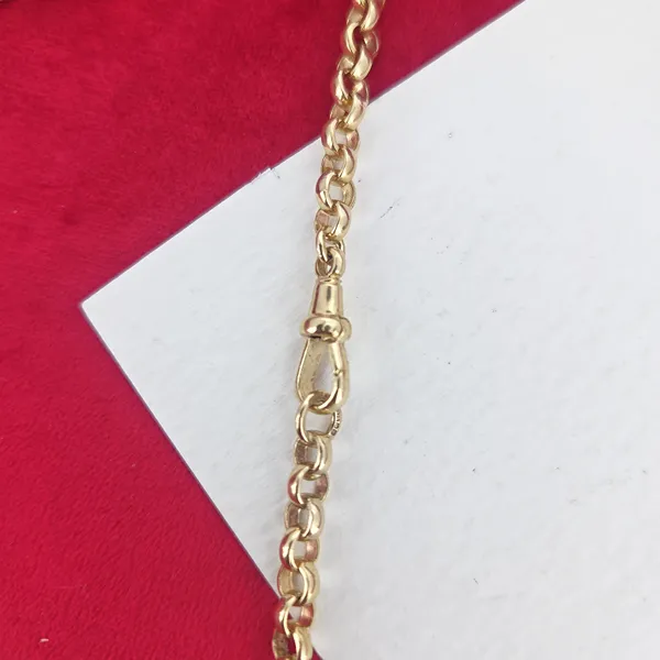 Vintage 9ct Yellow Gold Belcher Necklace- Crown View 