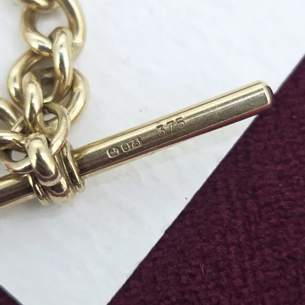 Vintage 9ct Yellow Gold Albert Chain-Original 