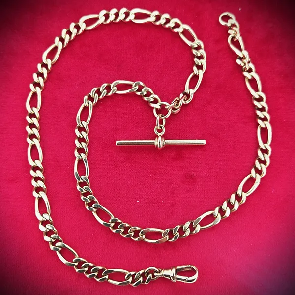 Vintage 9ct Yellow Gold Figaro Necklace