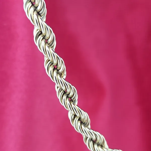 Vintage 9ct Yellow Gold Rope Necklace- Reverse Angle 
