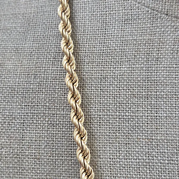 Vintage 9ct Yellow Gold Rope Necklace-Original 