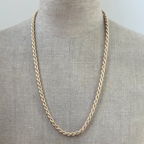 Vintage 9ct Yellow Gold Rope Necklace-Small 