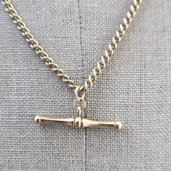 Vintage 9ct Yellow Gold Albert Chain with T-Bar-Small 