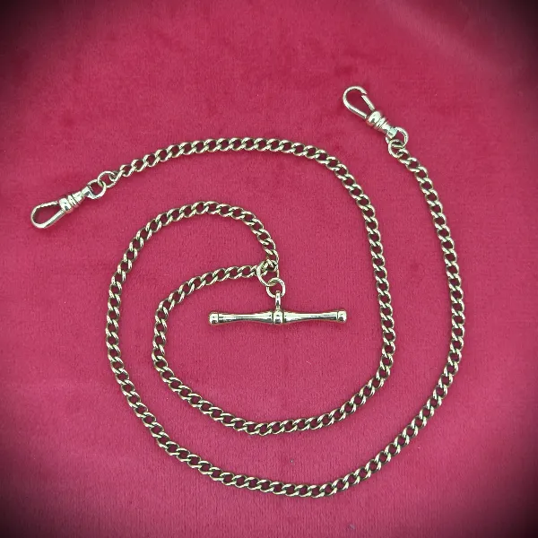 Vintage 9ct Yellow Gold Albert Chain with T-Bar