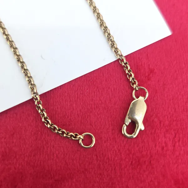 Vintage 9ct Gold Watch Chain Necklace with Swivel Fob- Crown View 