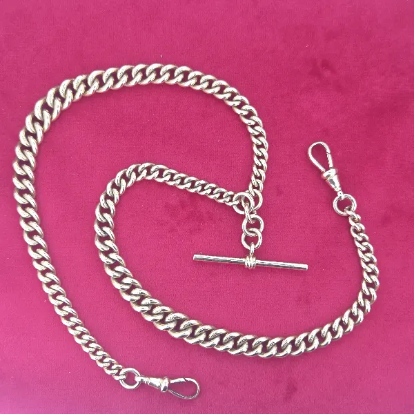 Antique Yellow Gold Albert Chain - Side View 