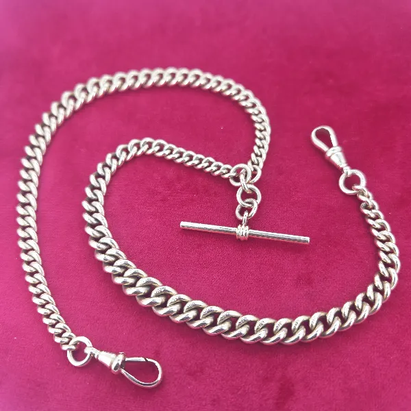 Antique Yellow Gold Albert Chain - Front View 