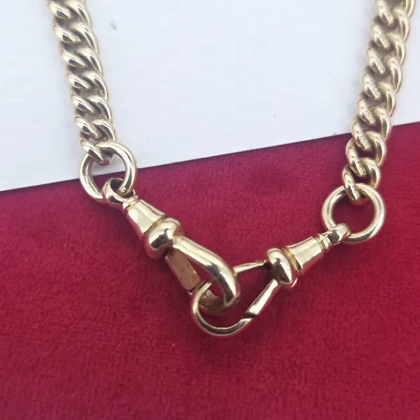 Antique Yellow Gold Albert Chain - Magnified 