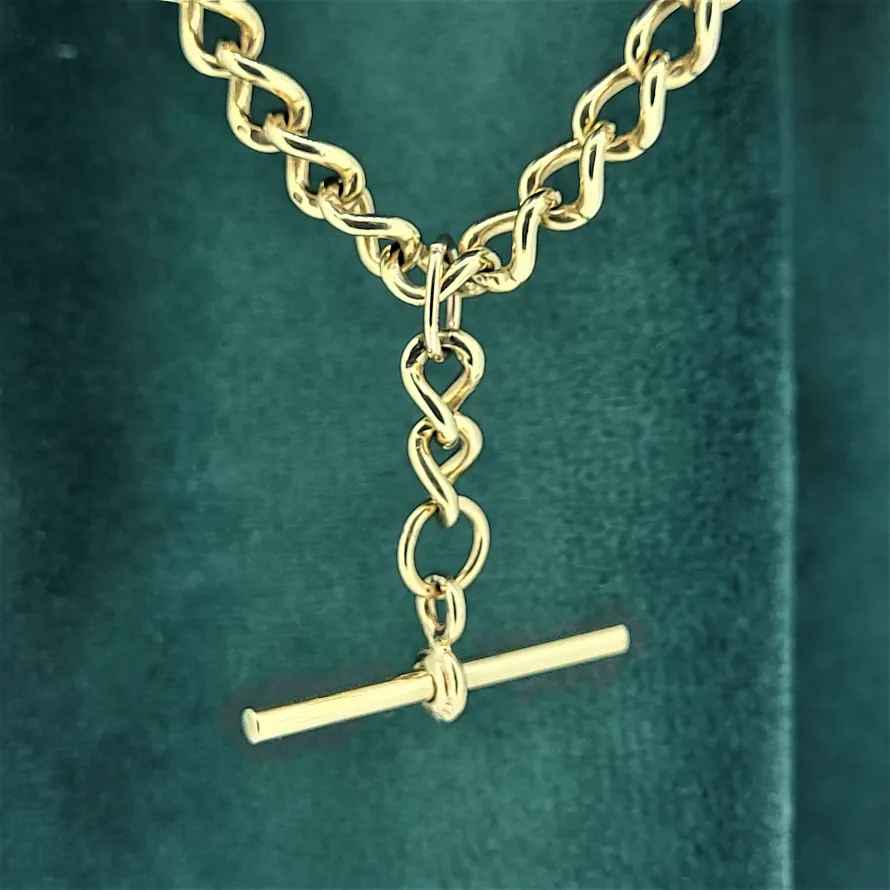 9ct Yellow Gold Albert Chain with Rolling T-Bar-yellow-gold-stamped-albert-chain-dublin.webp