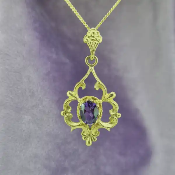 Antique Style Amethyst Pendant-9ct-gold-reproduction-amethyst-pendant.webp