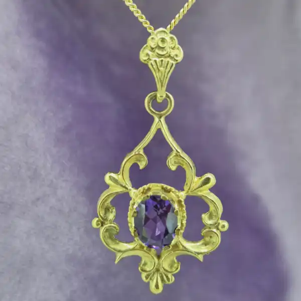 Antique Style Amethyst Pendant-9ct-gold-reproduction-amethyst-pendant.webp