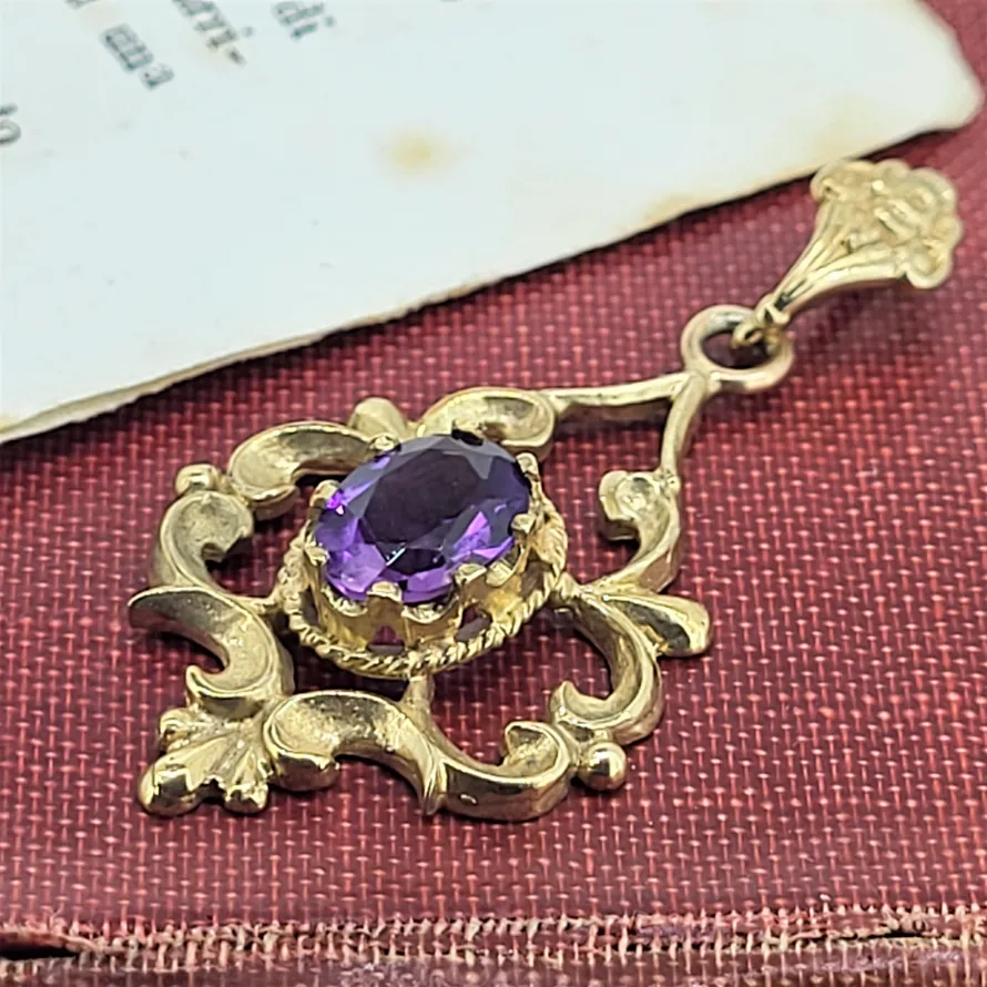 Antique Style Amethyst Pendant-9ct-gold-reproduction-amethyst-pendant.webp