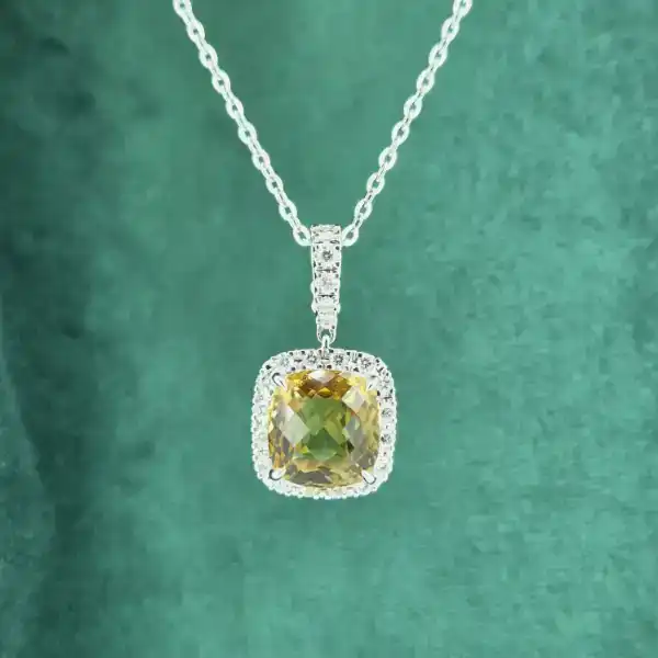 Striking 18ct White Gold Citrine and Diamond Halo Pendant -diamond-and-citrine-halo-pendant.webp