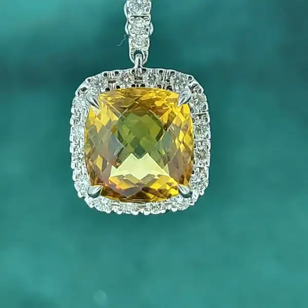 Striking 18ct White Gold Citrine and Diamond Halo Pendant -diamond-and-citrine-halo-pendant.webp