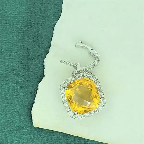 Striking 18ct White Gold Citrine and Diamond Halo Pendant -diamond-and-citrine-halo-pendant.webp